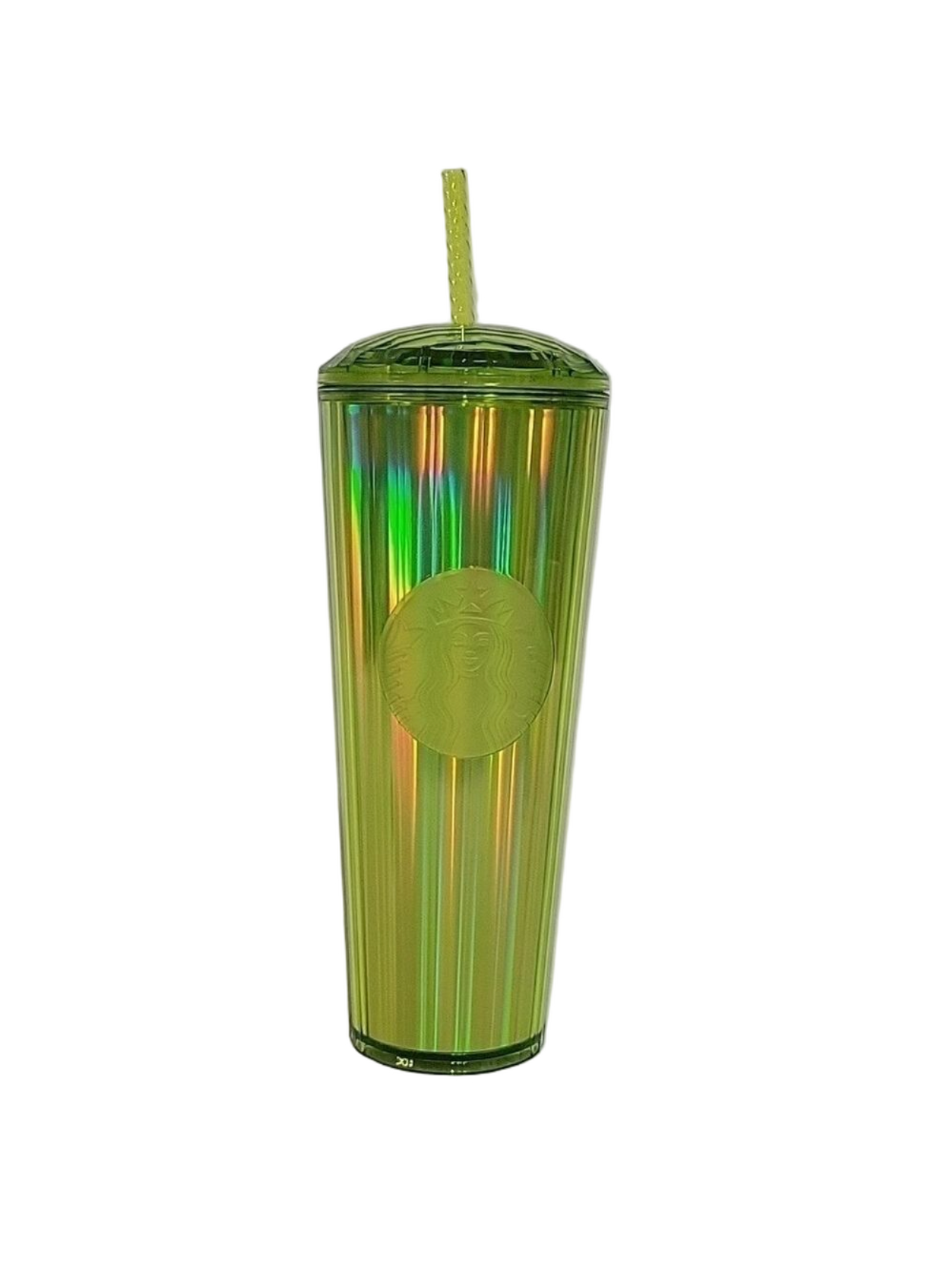 Starbucks Summer 2023 Iridescent Dichroic Green Dome Cold Cup, 24 Oz.